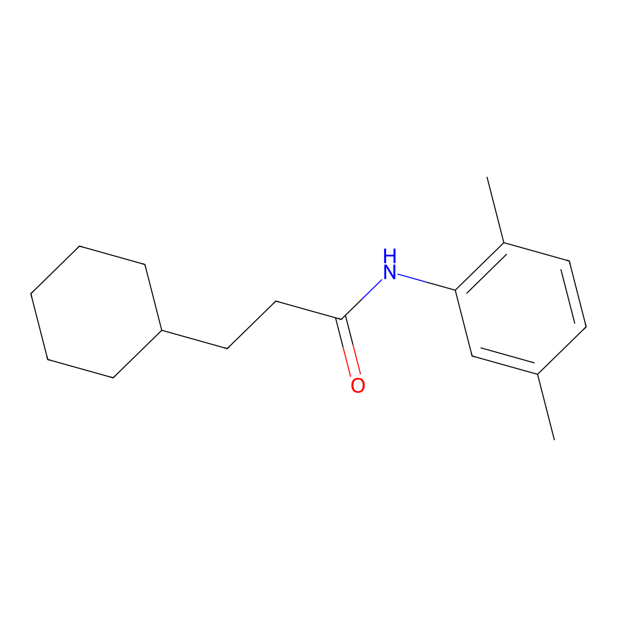 3-cyclohexyl-N-(2,5-dimethylphenyl)propanamide molecular structure, CAS 424816-65-9
