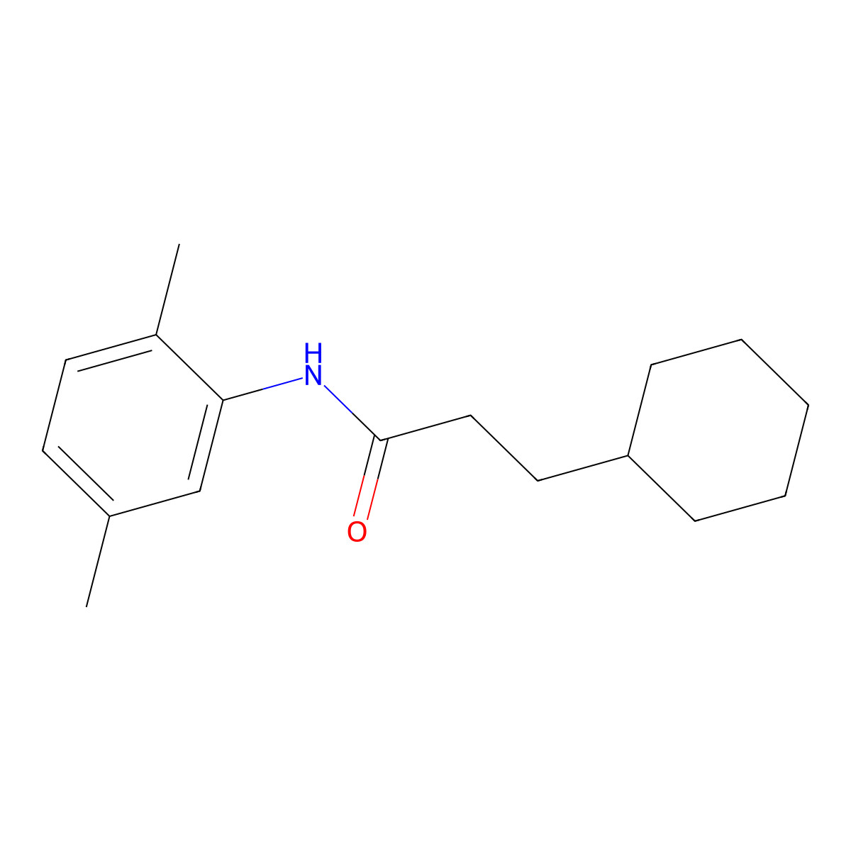 3-cyclohexyl-N-(2,5-dimethylphenyl)propanamide molecular structure, CAS 424816-65-9
