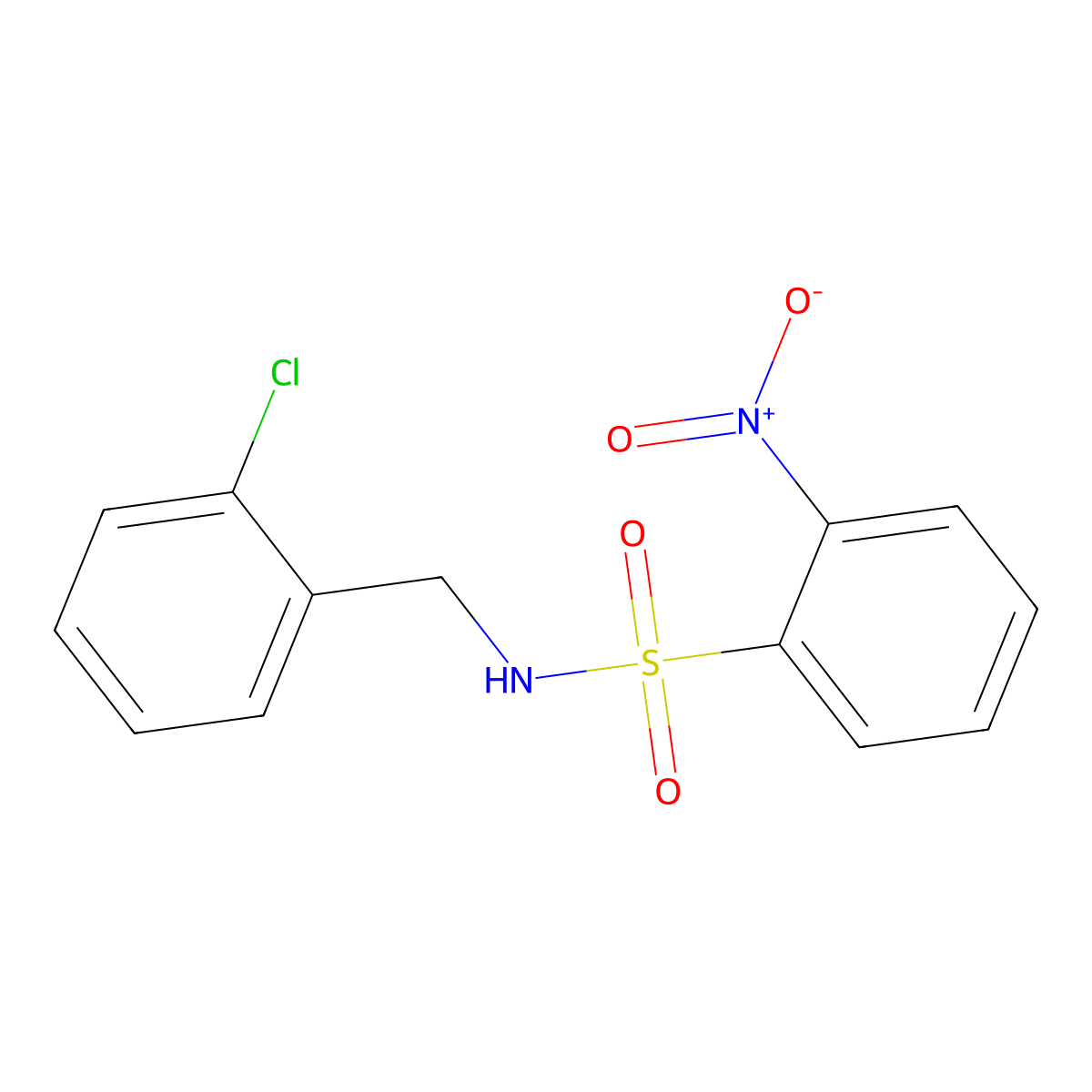 N-(2-chlorobenzyl)-2-nitrobenzenesulfonamide molecular structure, CAS 424816-66-0