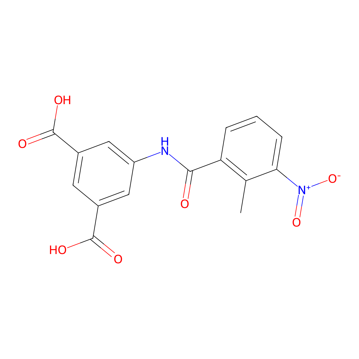 5-{[(2-Methyl-3-nitrophenyl)carbonyl]amino}benzene-1,3-dicarboxylic acid molecular structure, CAS 424816-77-3