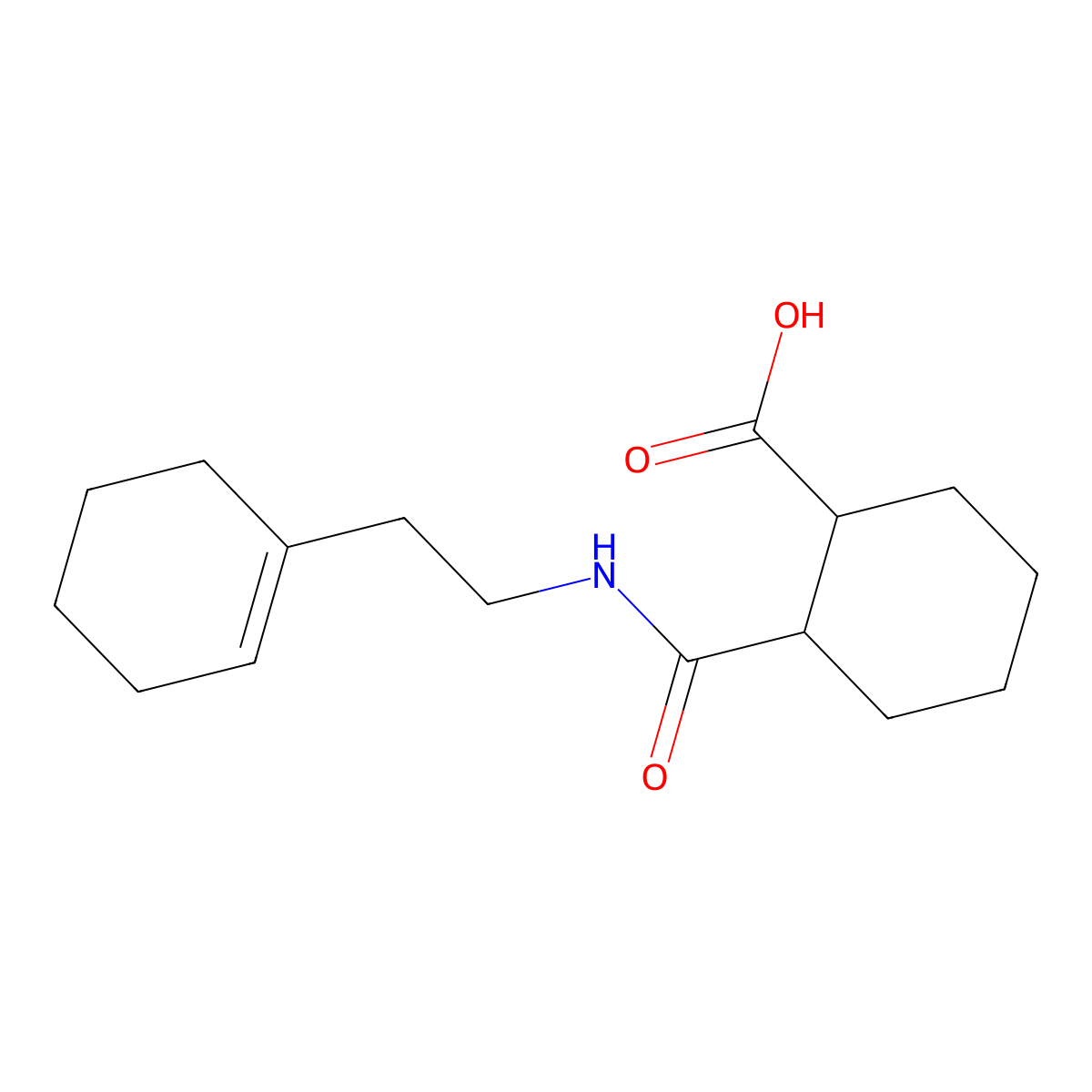 2-[2-(Cyclohexen-1-yl)ethylcarbamoyl]cyclohexane-1-carboxylic acid molecular structure, CAS 424816-96-6