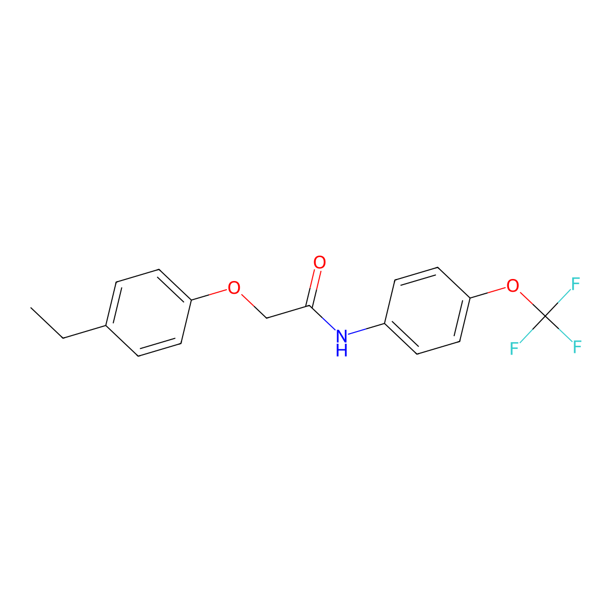 2-(4-ethylphenoxy)-N-[4-(trifluoromethoxy)phenyl]acetamide molecular structure, CAS 424817-18-5