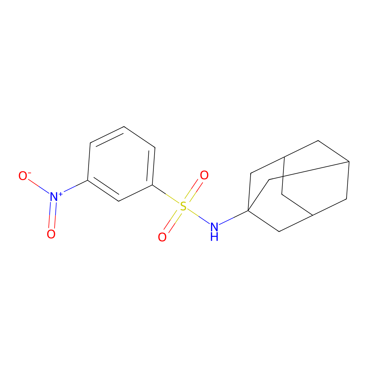 N-(1-adamantyl)-3-nitrobenzenesulfonamide molecular structure, CAS 424817-23-2