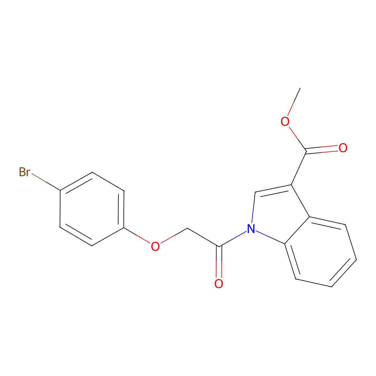 Methyl 1-(2-(4-bromophenoxy)acetyl)-1H-indole-3-carboxylate molecular structure, CAS 424817-25-4