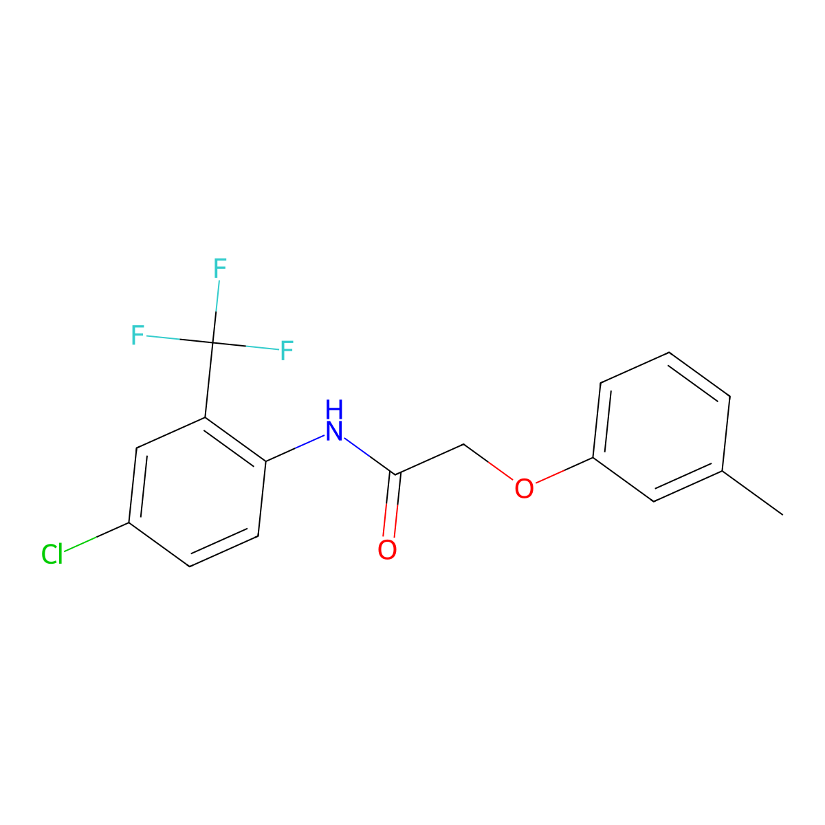 N-[4-chloro-2-(trifluoromethyl)phenyl]-2-(3-methylphenoxy)acetamide molecular structure, CAS 424817-30-1