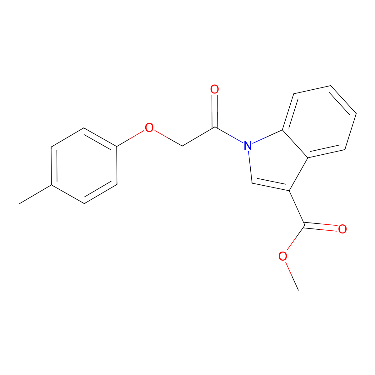 Methyl 1-(2-(p-tolyloxy)acetyl)-1H-indole-3-carboxylate molecular structure, CAS 424817-39-0