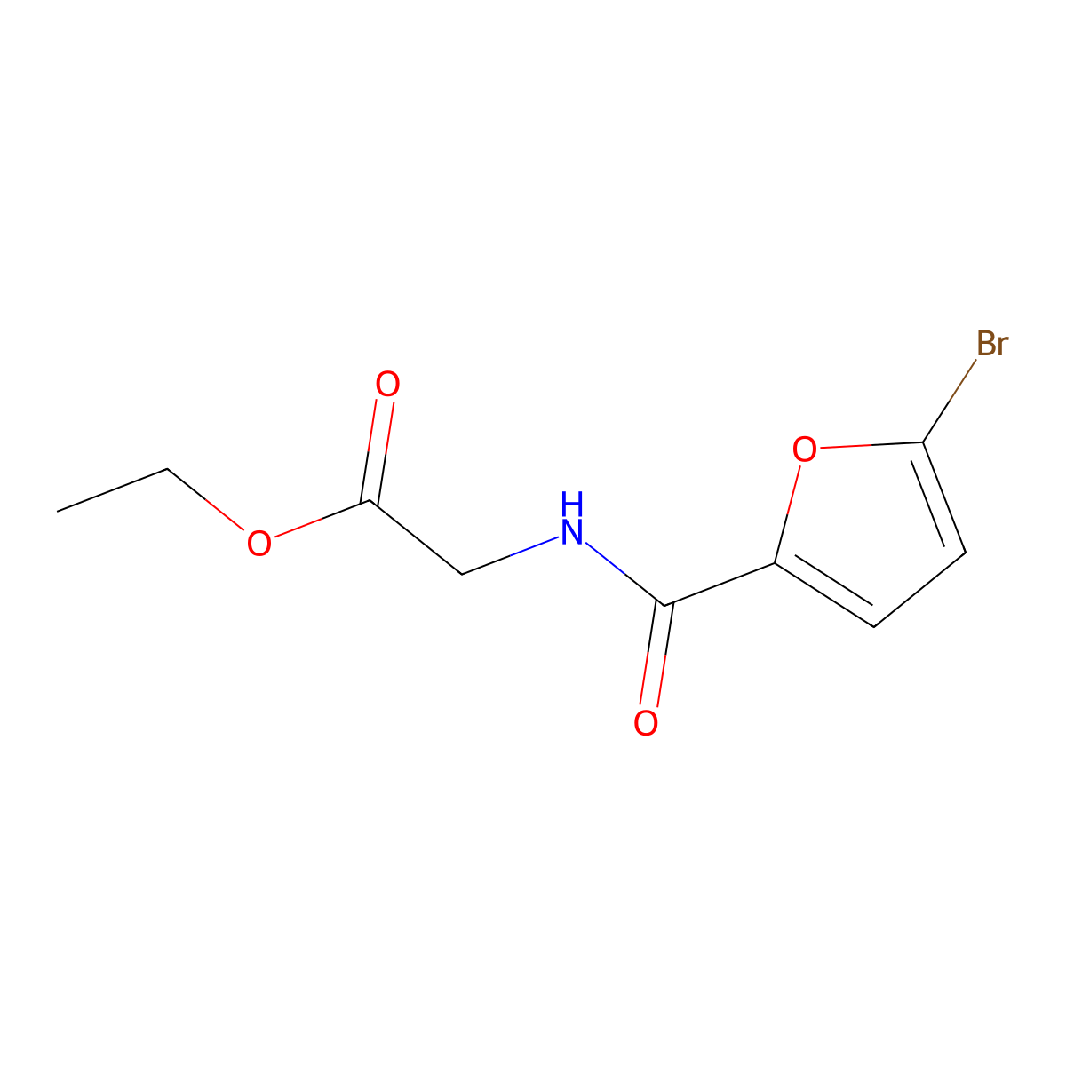 Ethyl (5-bromofuran-2-carbonyl)glycinate molecular structure, CAS 424817-62-9