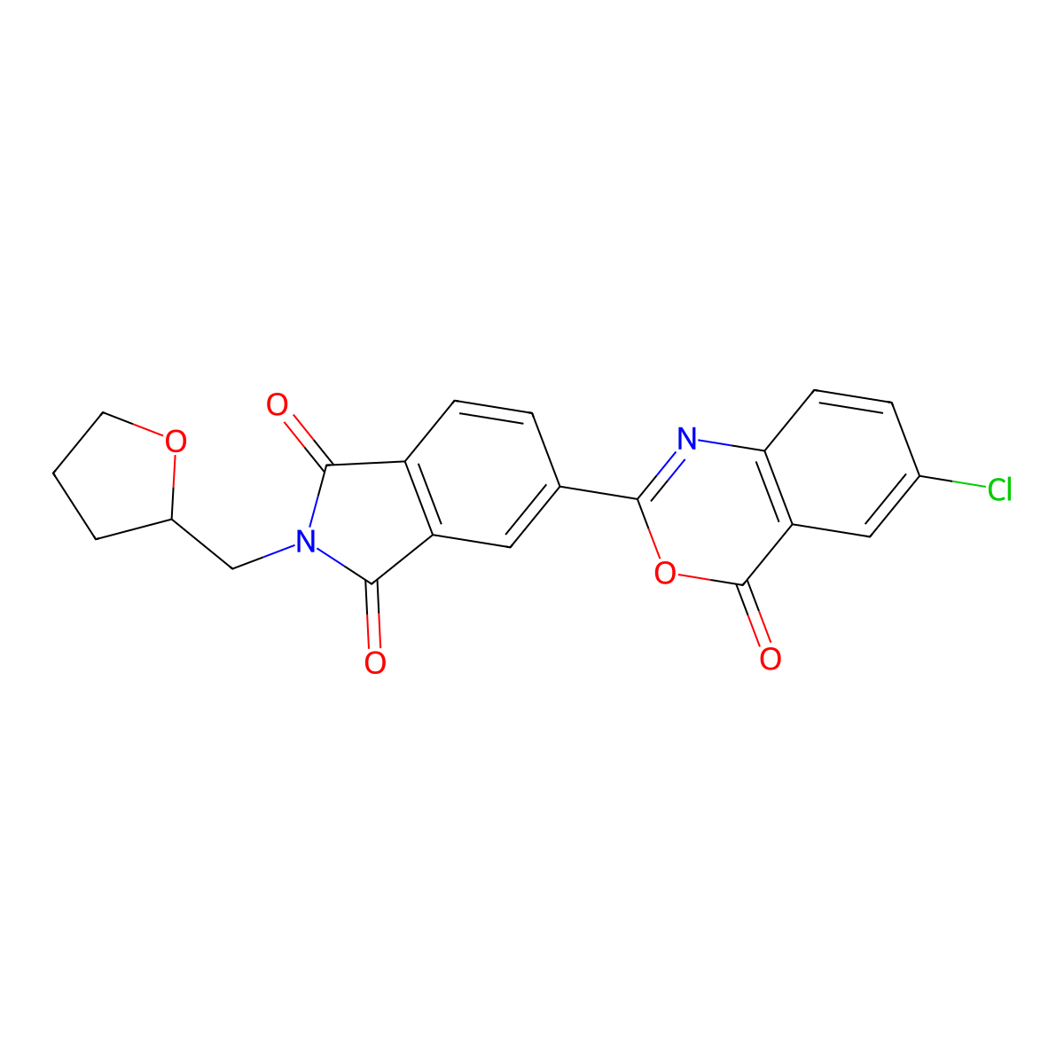 5-(6-Chloro-4-oxo-3,1-benzoxazin-2-yl)-2-(oxolan-2-ylmethyl)isoindole-1,3-dione molecular structure, CAS 424817-64-1
