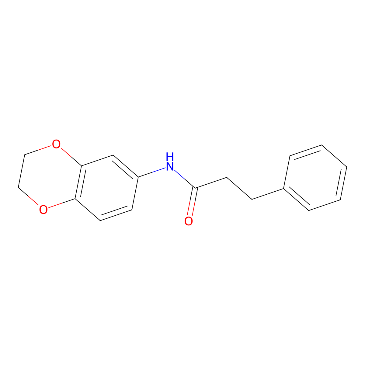 N-(2,3-dihydro-1,4-benzodioxin-6-yl)-3-phenylpropanamide molecular structure, CAS 424817-66-3