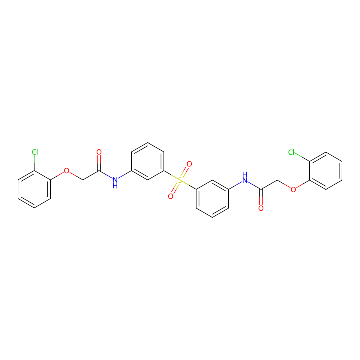 2-(2-chlorophenoxy)-N-[3-[3-[[2-(2-chlorophenoxy)acetyl]amino]phenyl]sulfonylphenyl]acetamide molecular structure, CAS 424817-97-0