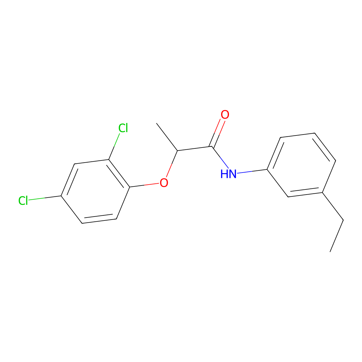2-(2,4-dichlorophenoxy)-N-(3-ethylphenyl)propanamide molecular structure, CAS 424818-05-3