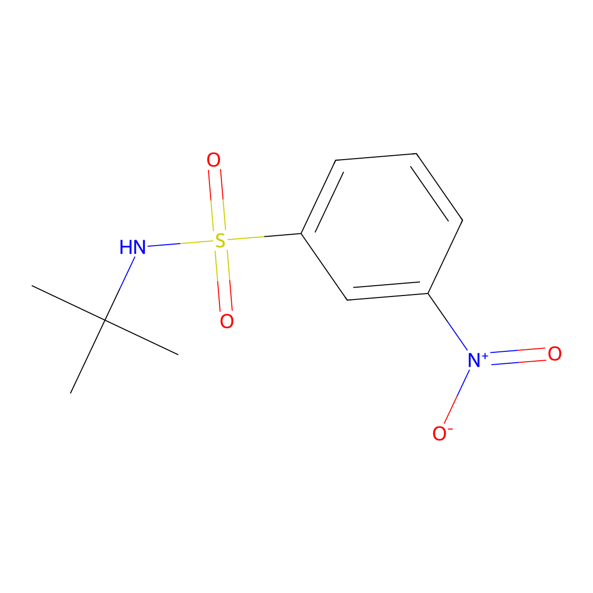 N-t-butyl 3-nitrobenzenesulfonamide molecular structure, CAS 424818-25-7