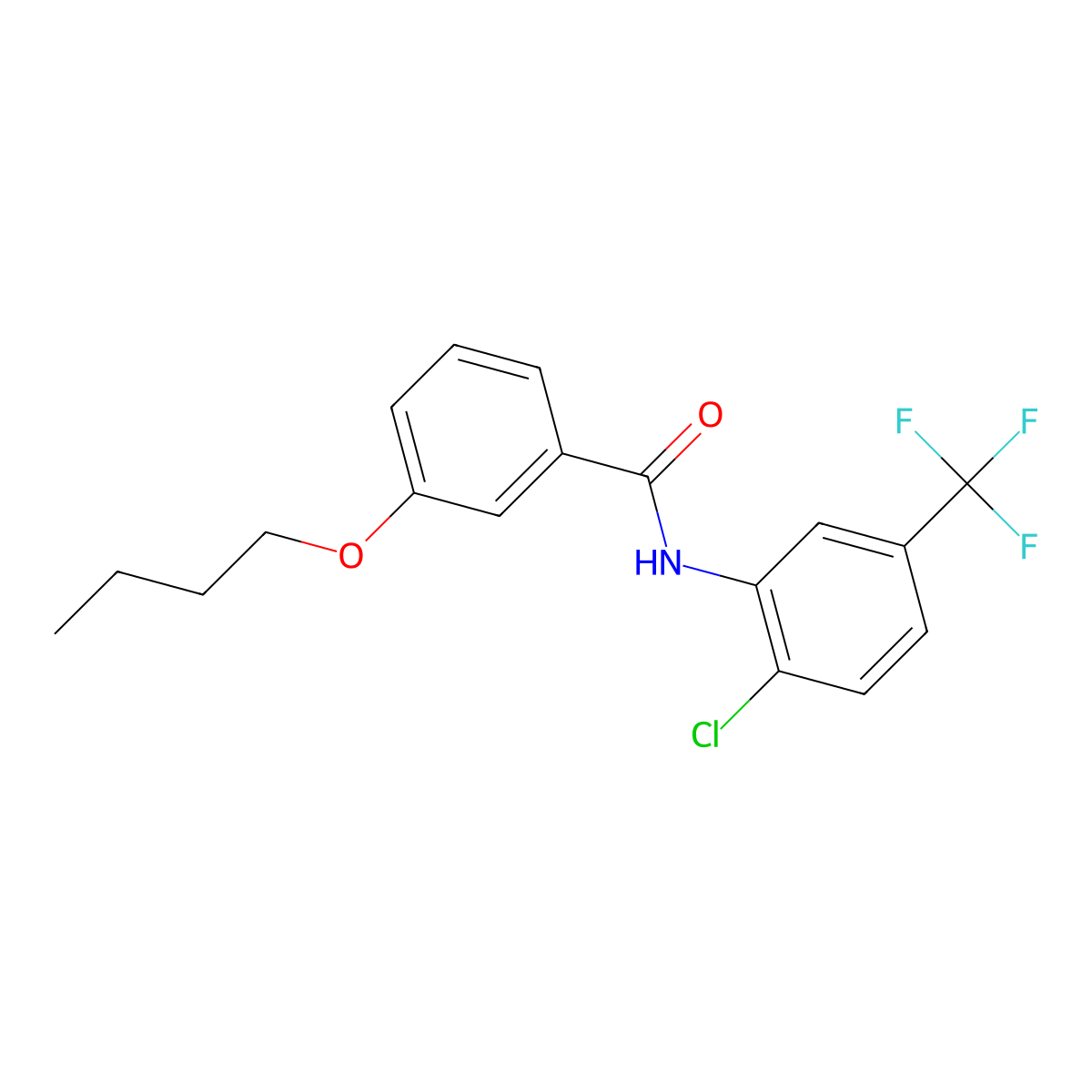 3-butoxy-N-[2-chloro-5-(trifluoromethyl)phenyl]benzamide molecular structure, CAS 424818-34-8