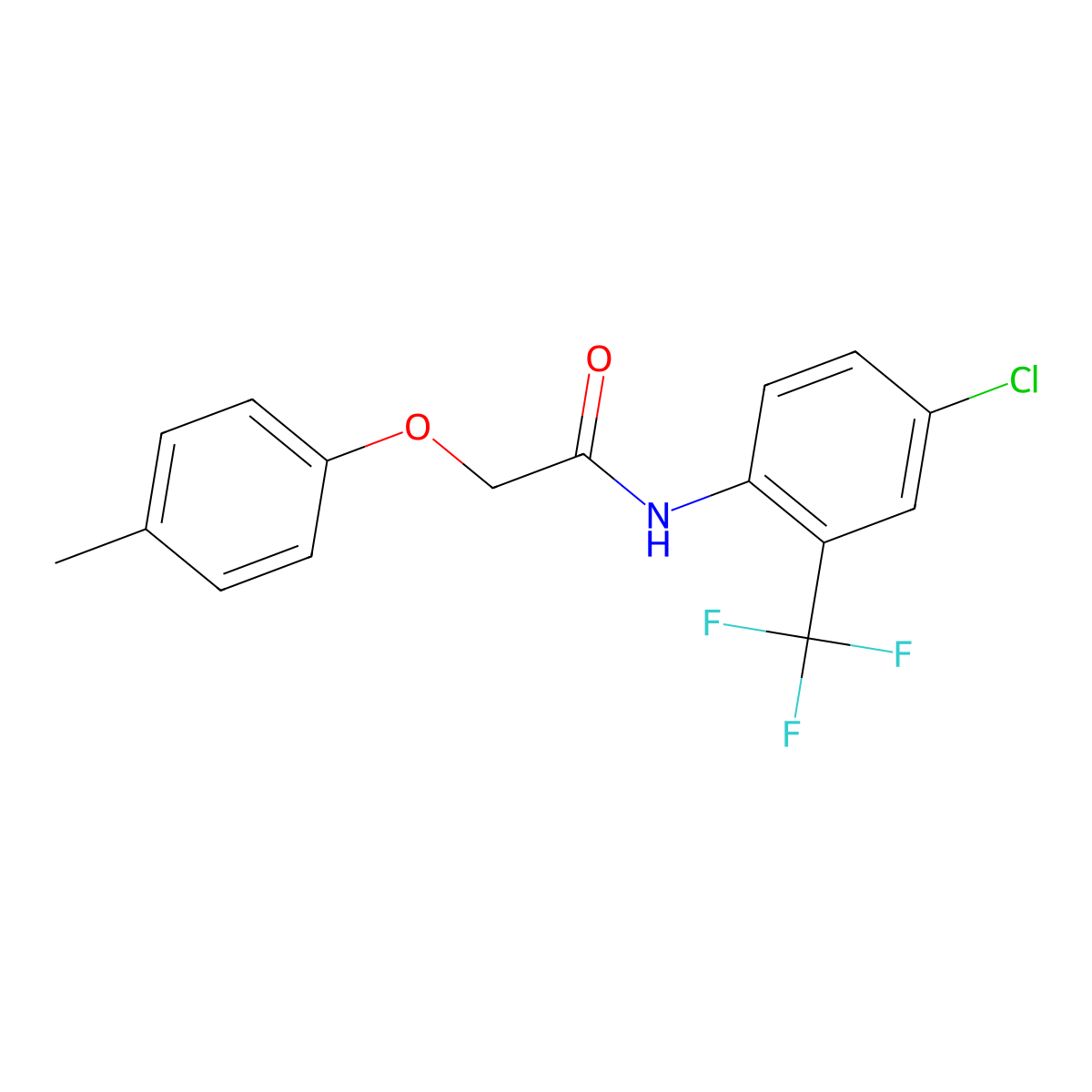 N-[4-chloro-2-(trifluoromethyl)phenyl]-2-(4-methylphenoxy)acetamide molecular structure, CAS 424818-43-9