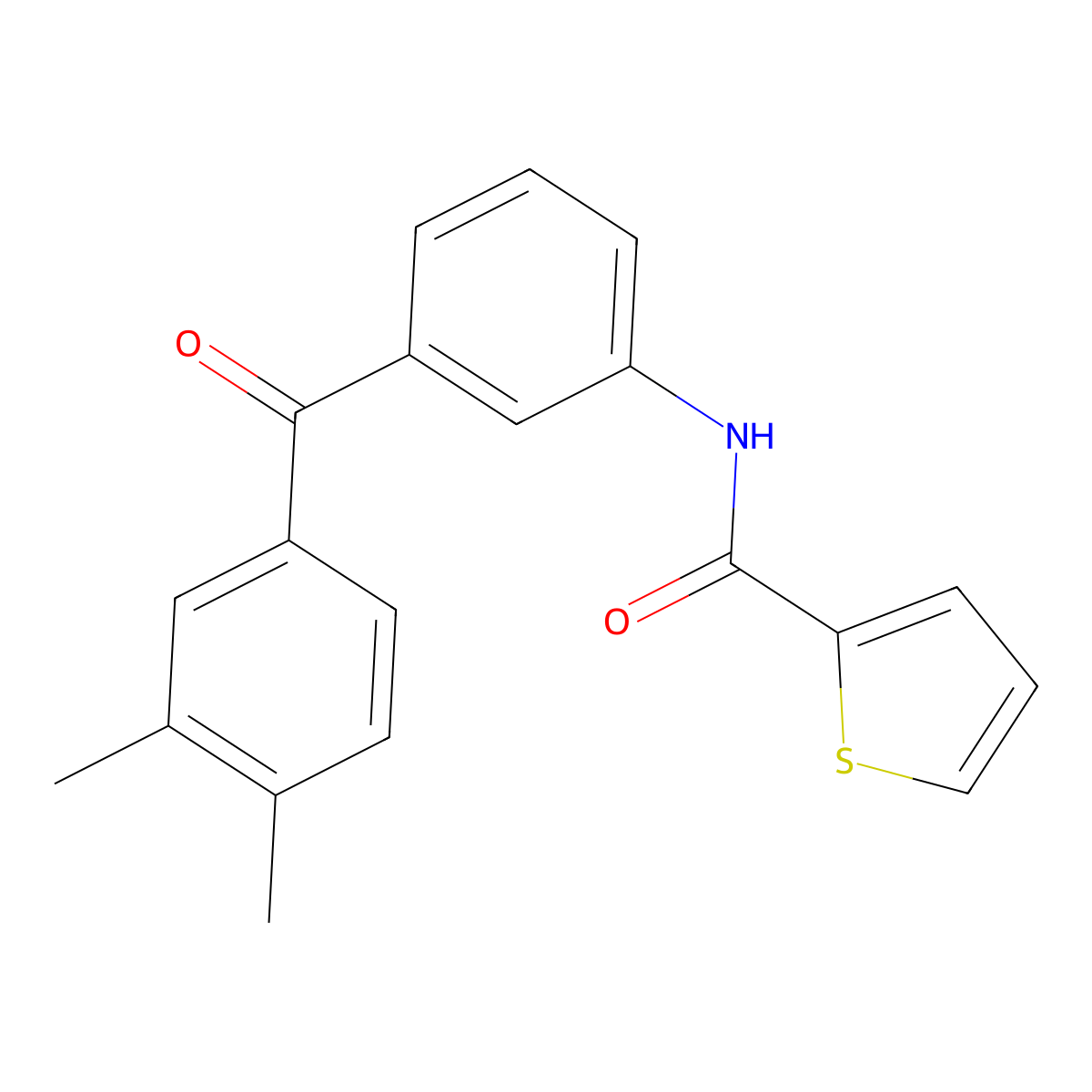 N-[3-(3,4-dimethylbenzoyl)phenyl]thiophene-2-carboxamide molecular structure, CAS 424818-60-0