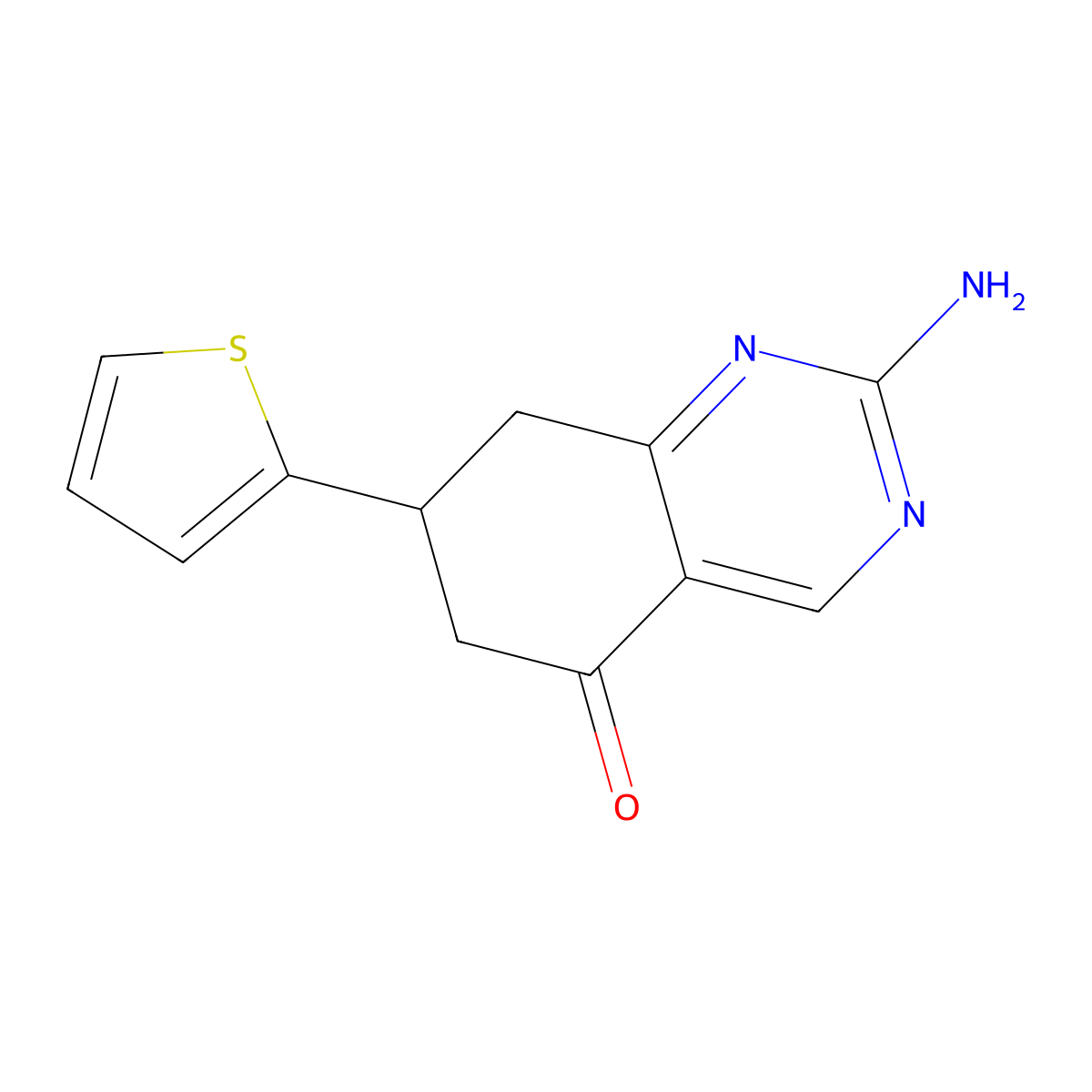 2-amino-7-(2-thienyl)-7,8-dihydroquinazolin-5(6H)-one molecular structure, CAS 424818-72-4
