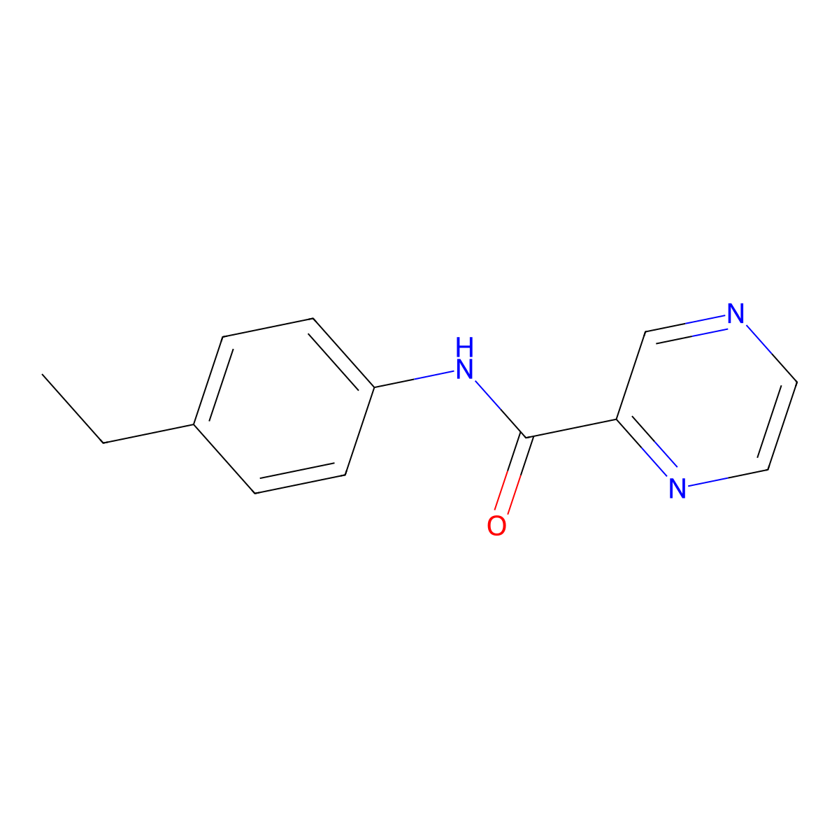 N-(4-ethylphenyl)pyrazine-2-carboxamide molecular structure, CAS 424818-79-1