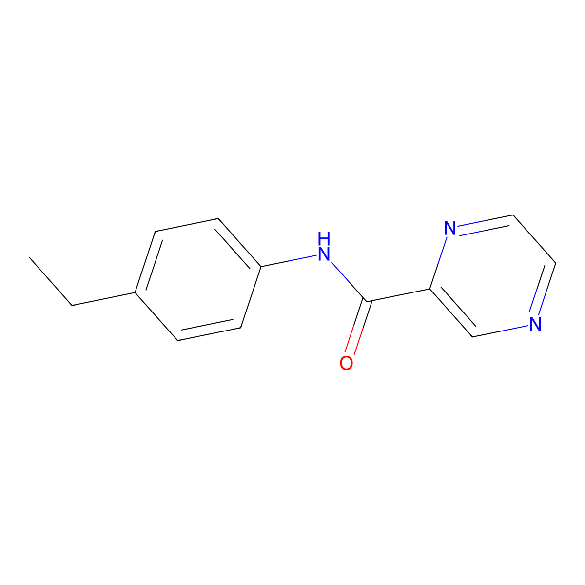 N-(4-ethylphenyl)pyrazine-2-carboxamide molecular structure, CAS 424818-79-1