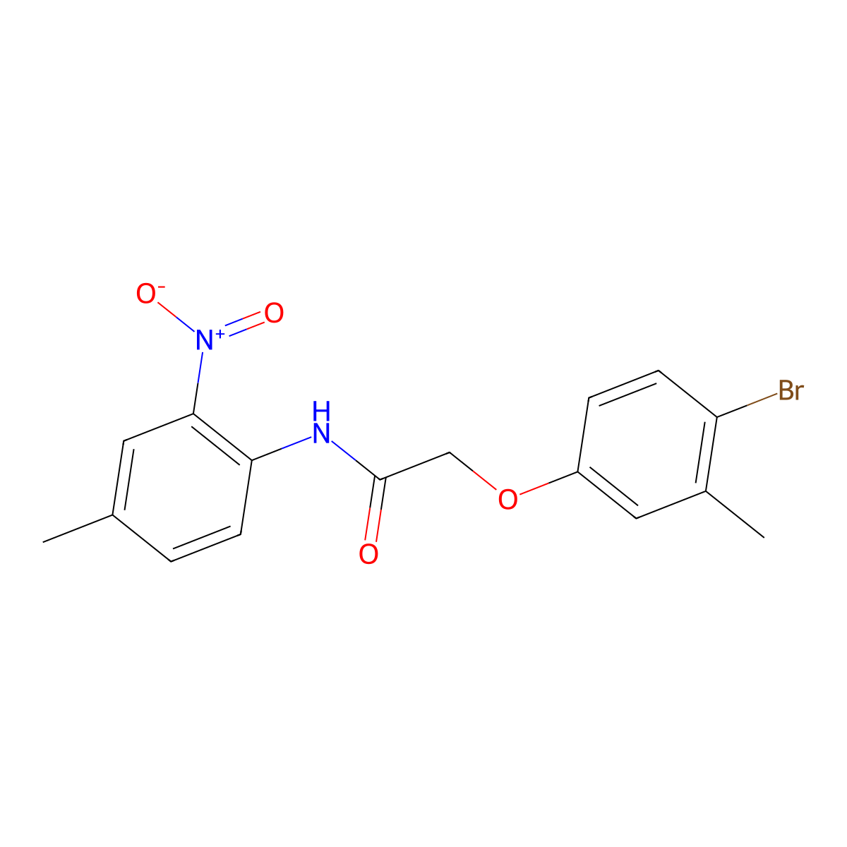 2-(4-bromo-3-methylphenoxy)-N-(4-methyl-2-nitrophenyl)acetamide molecular structure, CAS 424818-80-4