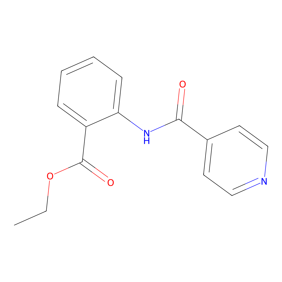 Ethyl 2-(4-pyridylcarbonylamino)benzoate molecular structure, CAS 424818-89-3