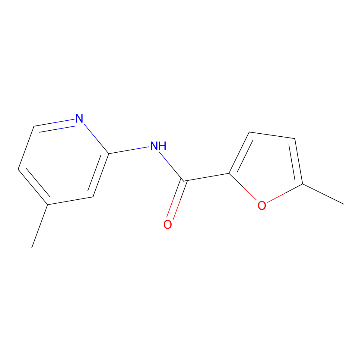 5-methyl-N-(4-methylpyridin-2-yl)furan-2-carboxamide molecular structure, CAS 424818-92-8