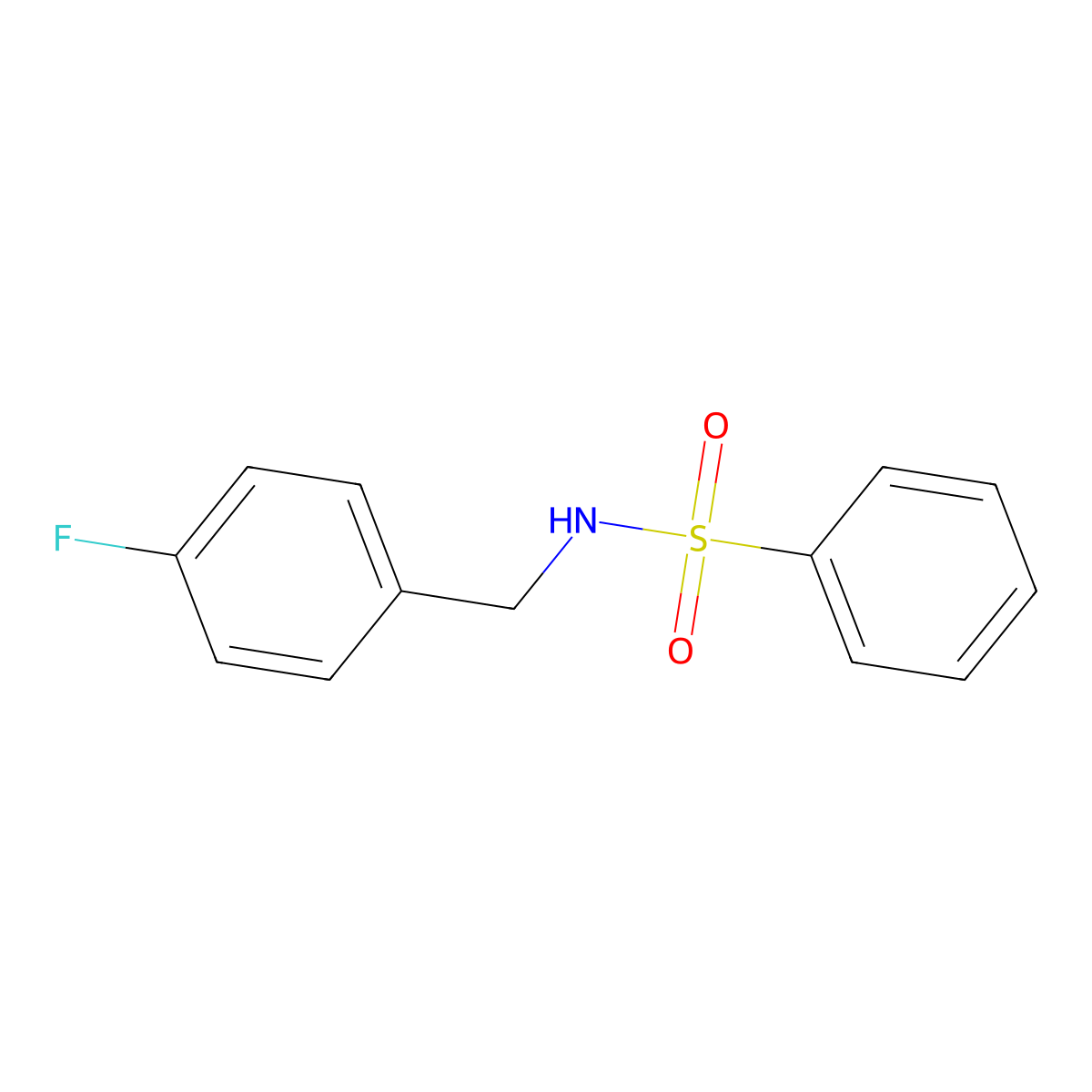 N-[(4-fluorophenyl)methyl]benzenesulfonamide molecular structure, CAS 424819-35-2