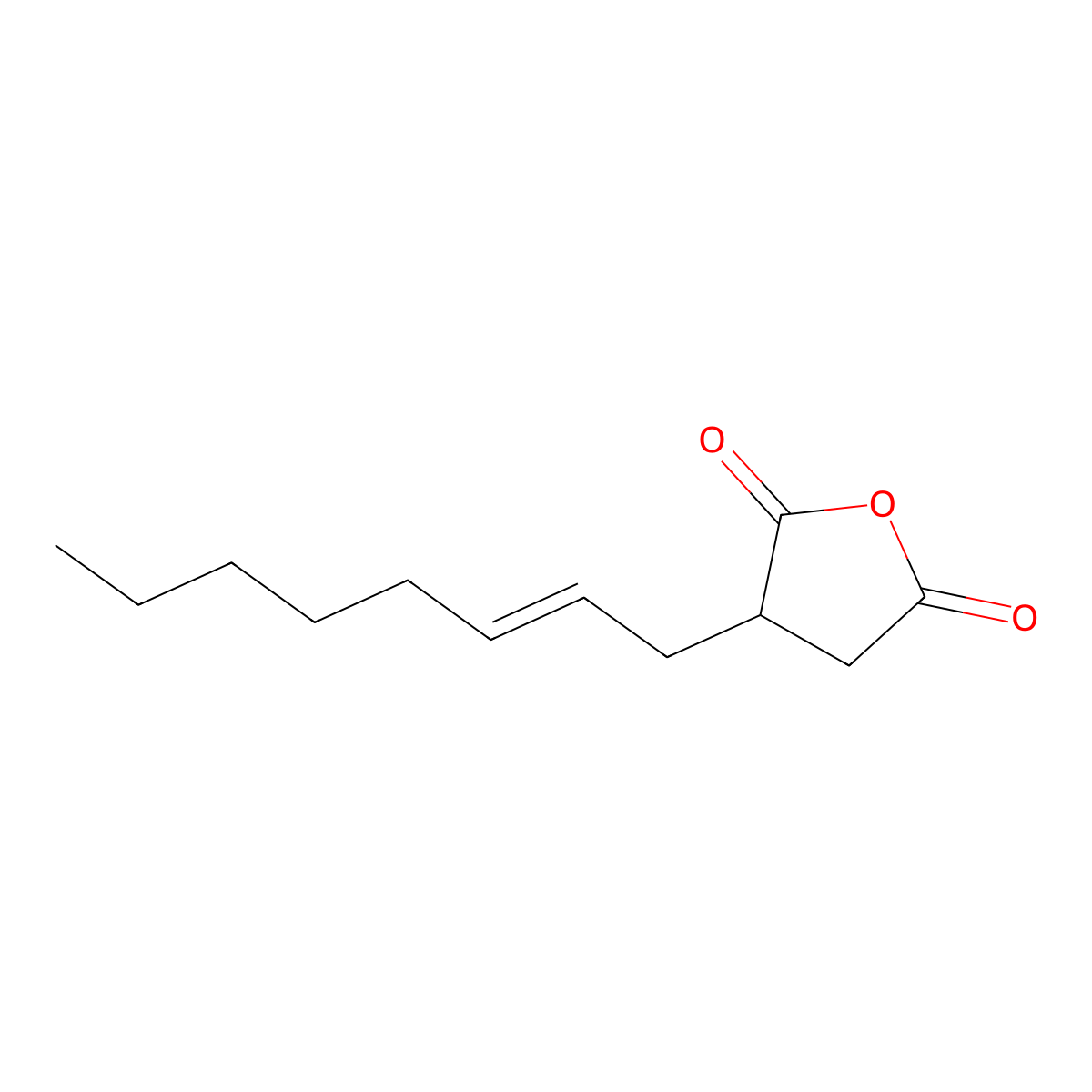 2-Octenylsuccinic anhydride molecular structure, CAS 42482-06-4