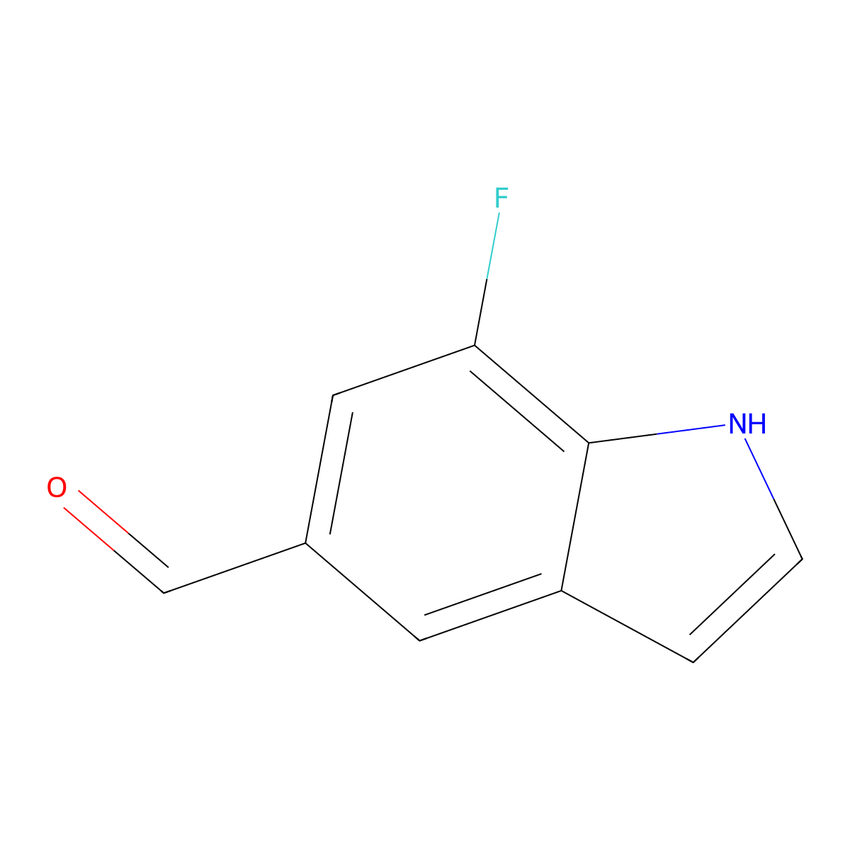 7-fluoro-1H-indole-5-carbaldehyde molecular structure, CAS 424834-59-3