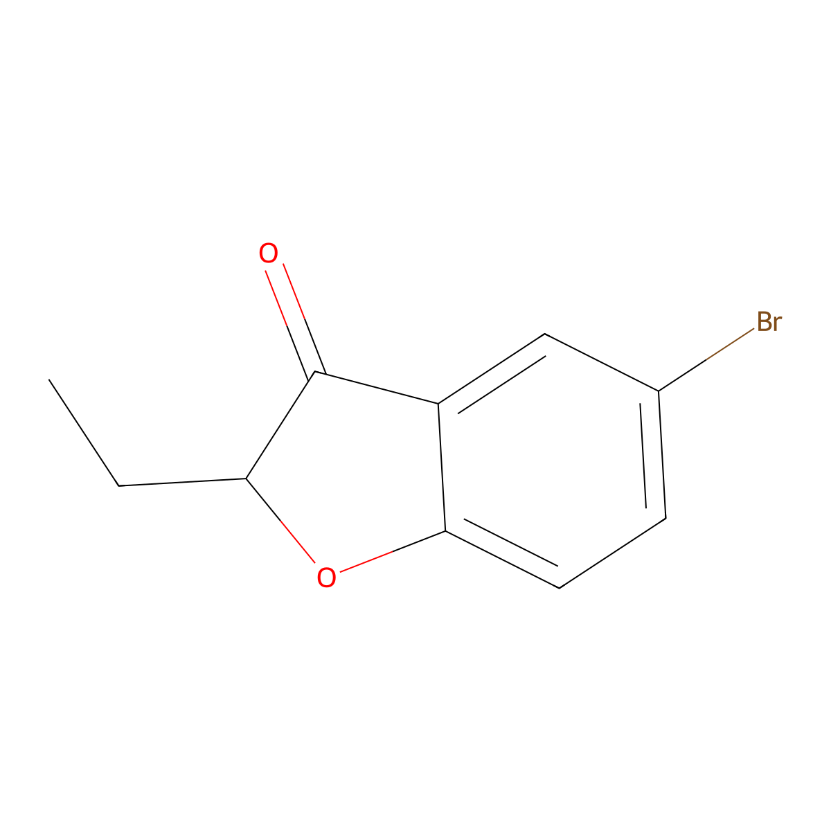 5-Bromo-2-ethyl-2,3-dihydro-1-benzofuran-3-one molecular structure, CAS 424838-07-3