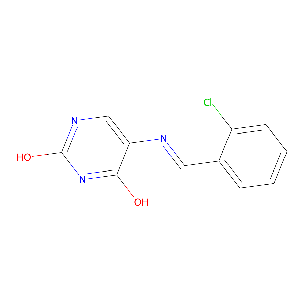 5-{(E)-[(2-Chlorophenyl)methylidene]amino}pyrimidine-2,4(1H,3H)-dione molecular structure, CAS 42485-27-8