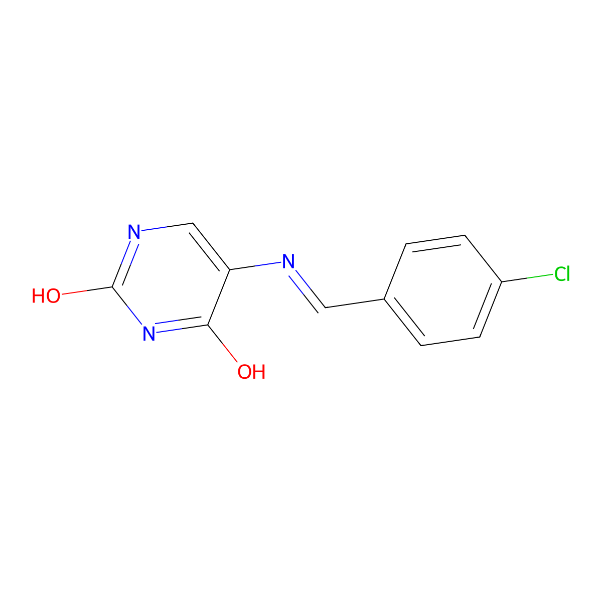 5-{[(E)-(4-chlorophenyl)methylidene]amino}pyrimidine-2,4(1H,3H)-dione molecular structure, CAS 42485-29-0