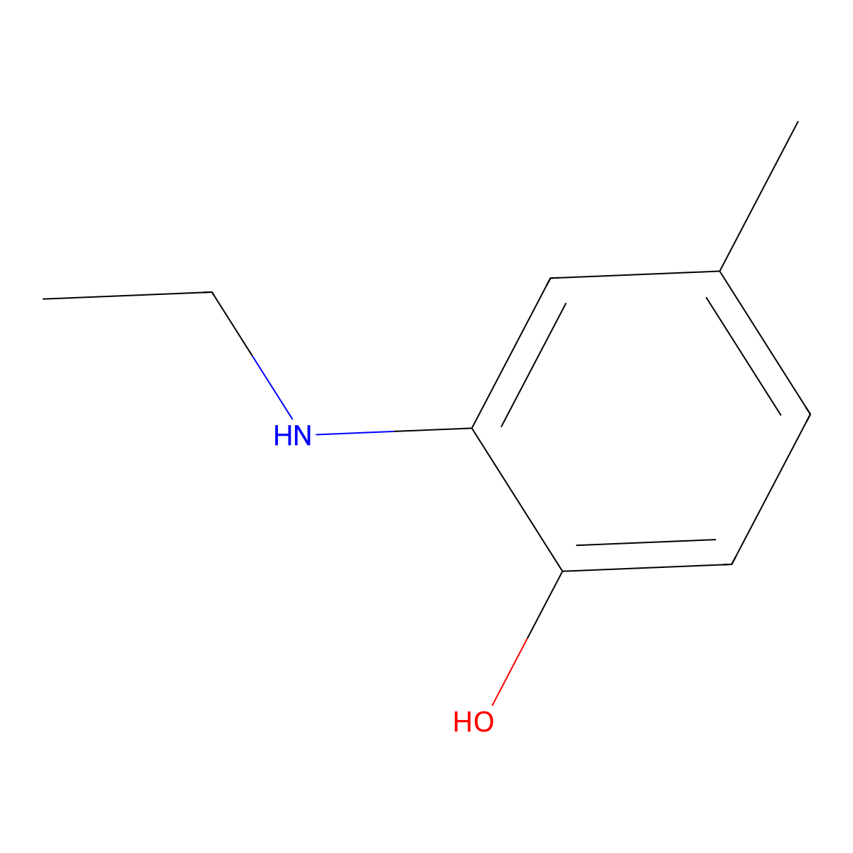2-(Ethylamino)-4-methylphenol molecular structure, CAS 42485-84-7