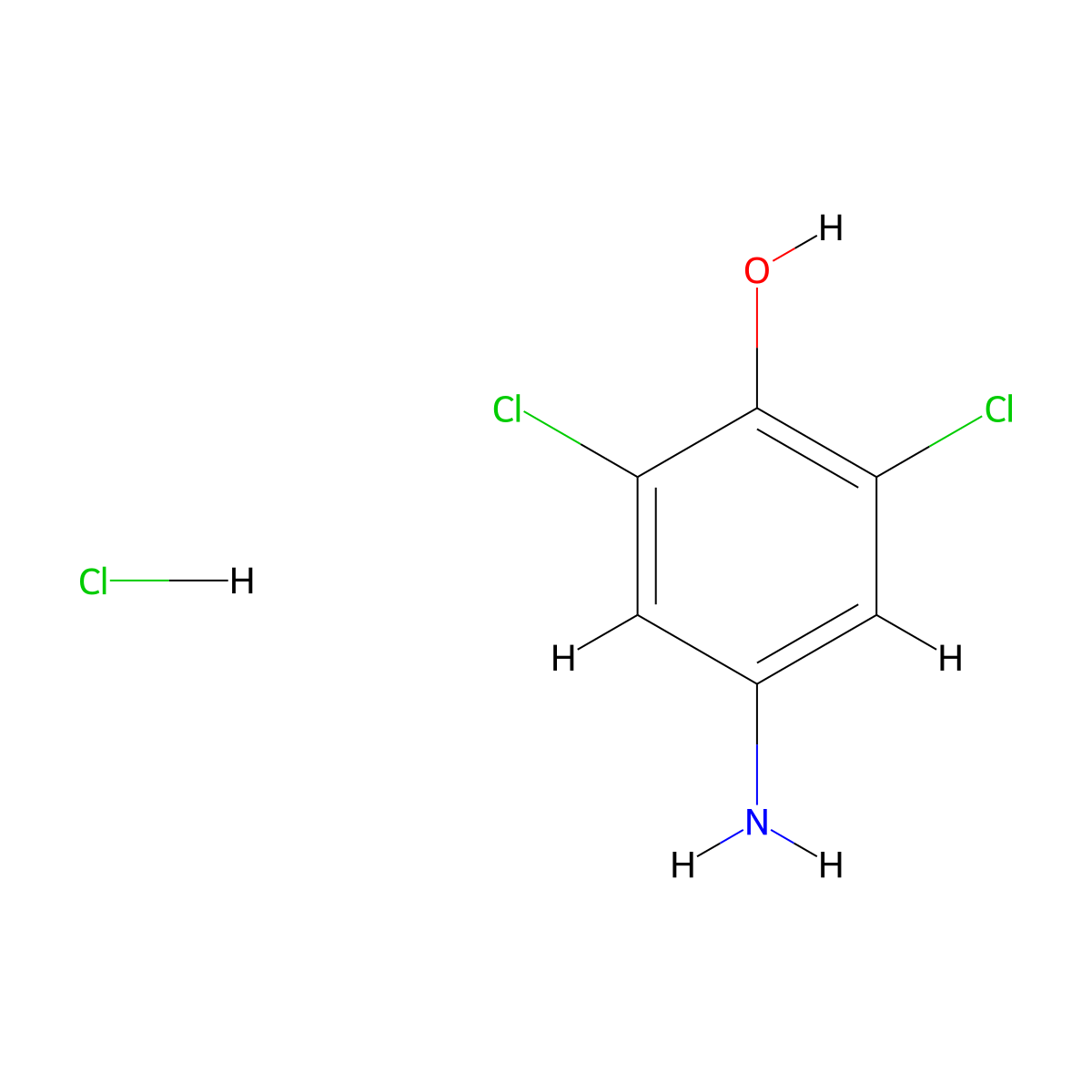 Phenol, 4-amino-2,6-dichloro-, hydrochloride (1:1) molecular structure, CAS 42486-53-3