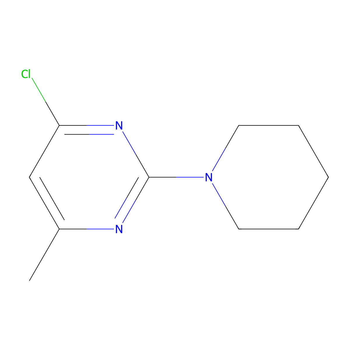4-Chloro-6-methyl-2-(1-piperidinyl)pyrimidine molecular structure, CAS 42487-70-7