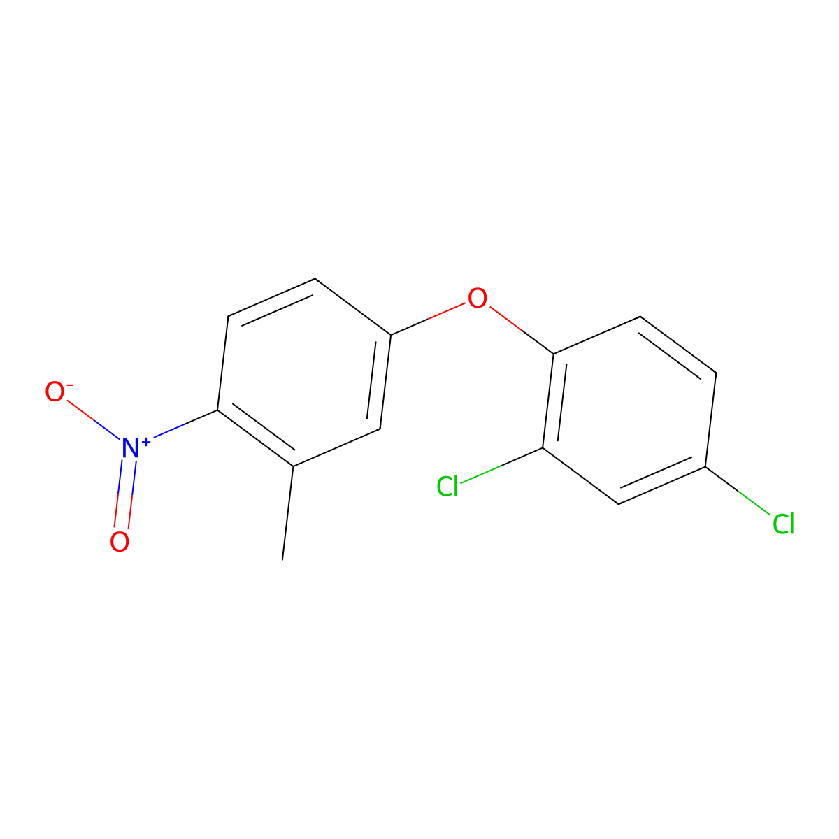 Benzene, 2,4-dichloro-1-(3-methyl-4-nitrophenoxy)- molecular structure, CAS 42488-57-3