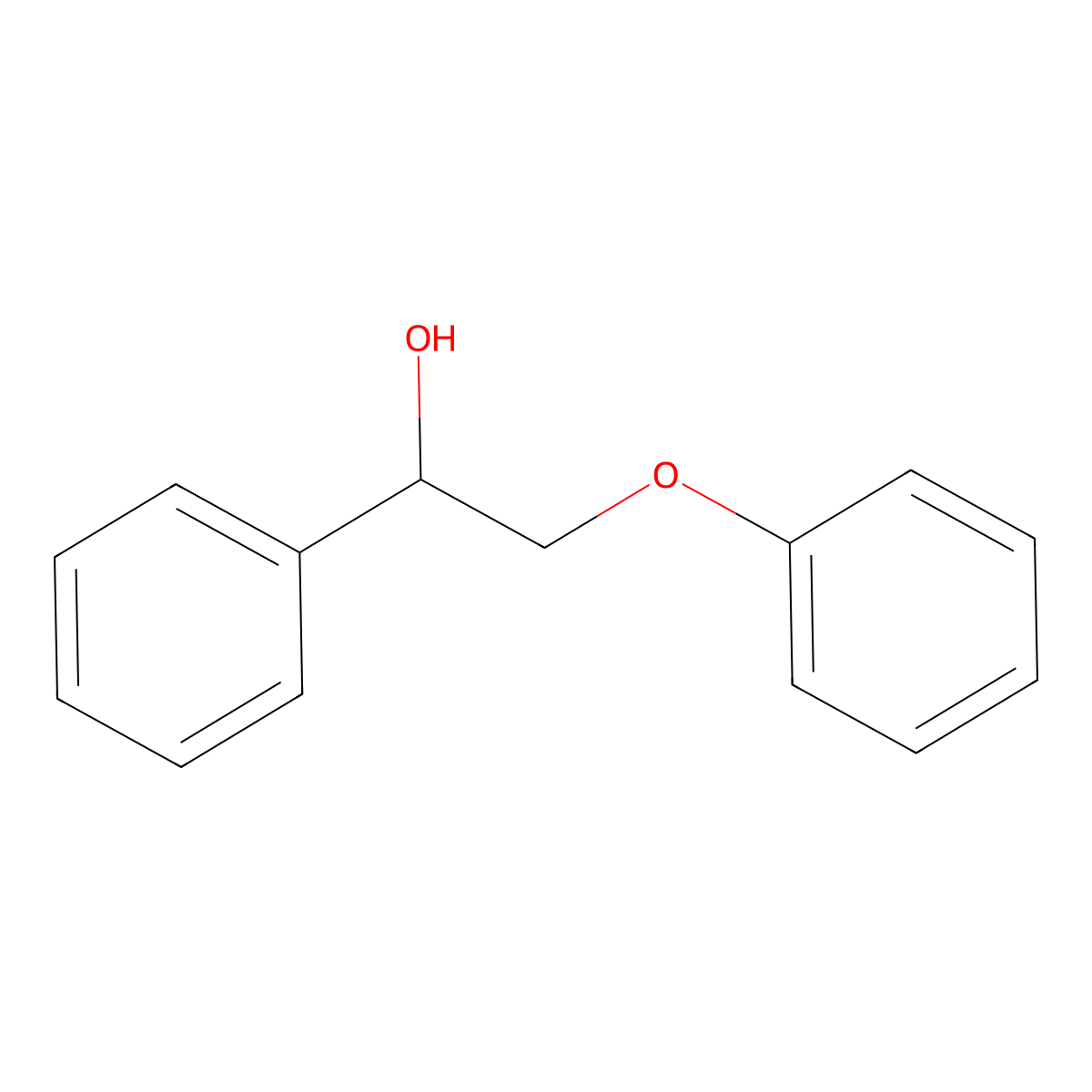 2-Phenoxy-1-phenylethanol molecular structure, CAS 4249-72-3