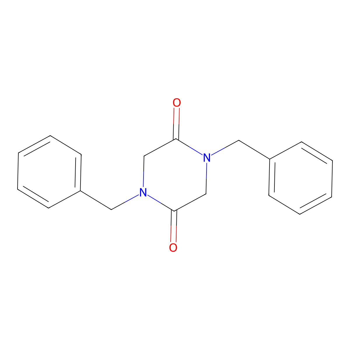 1,4-Dibenzyl-2,5-piperazinedione molecular structure, CAS 42492-87-5