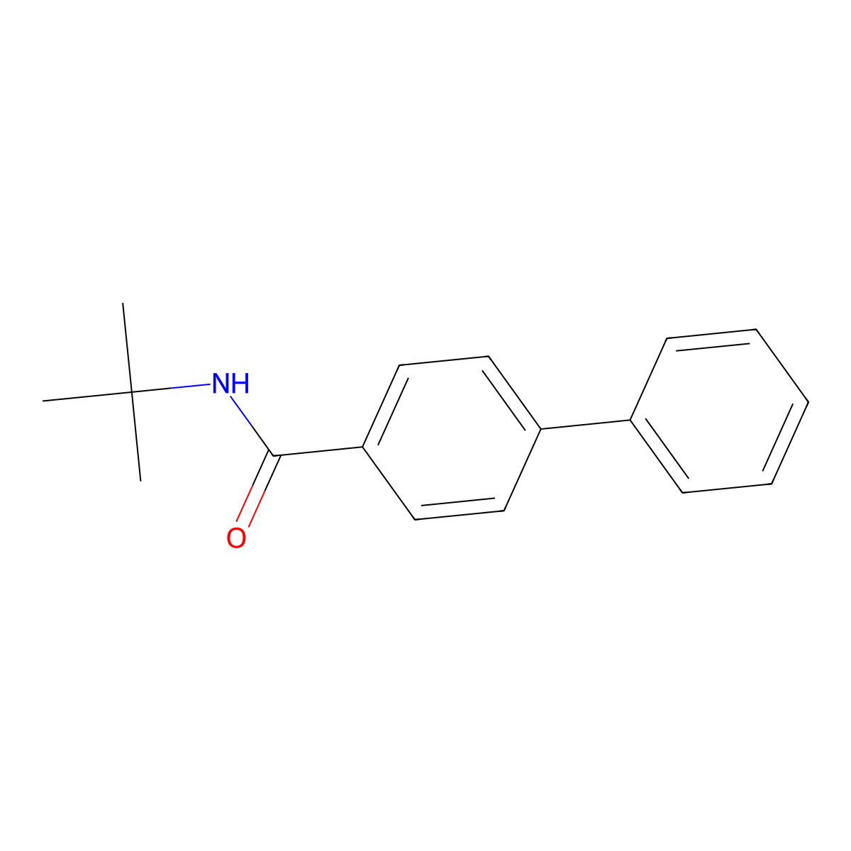 [1,1'-Biphenyl]-4-carboxamide, N-(1,1-dimethylethyl)- molecular structure, CAS 42498-34-0