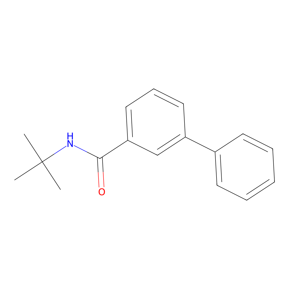 [1,1'-Biphenyl]-3-carboxamide, N-(1,1-dimethylethyl)- molecular structure, CAS 42498-35-1