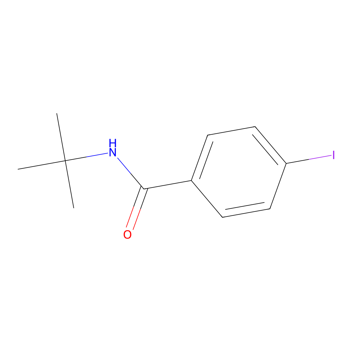N-tert-butyl-4-iodobenzamide molecular structure, CAS 42498-36-2