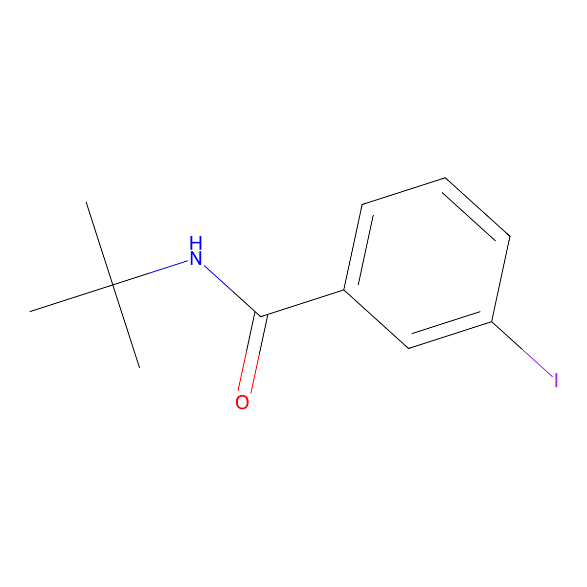 N-tert-butyl-3-iodobenzamide molecular structure, CAS 42498-37-3