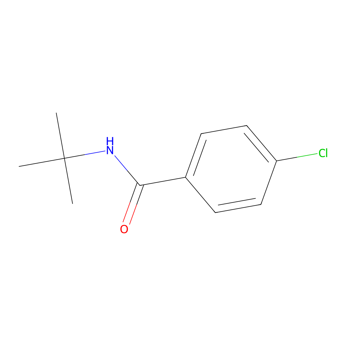 4-Chloro-N-(1,1-dimethylethyl)benzamide molecular structure, CAS 42498-40-8
