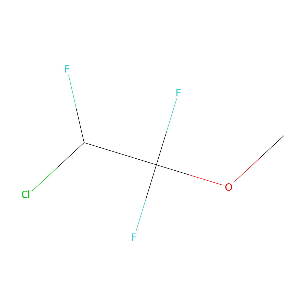 2-Chloro-1,1,2-trifluoroethyl methyl ether molecular structure, CAS 425-87-6