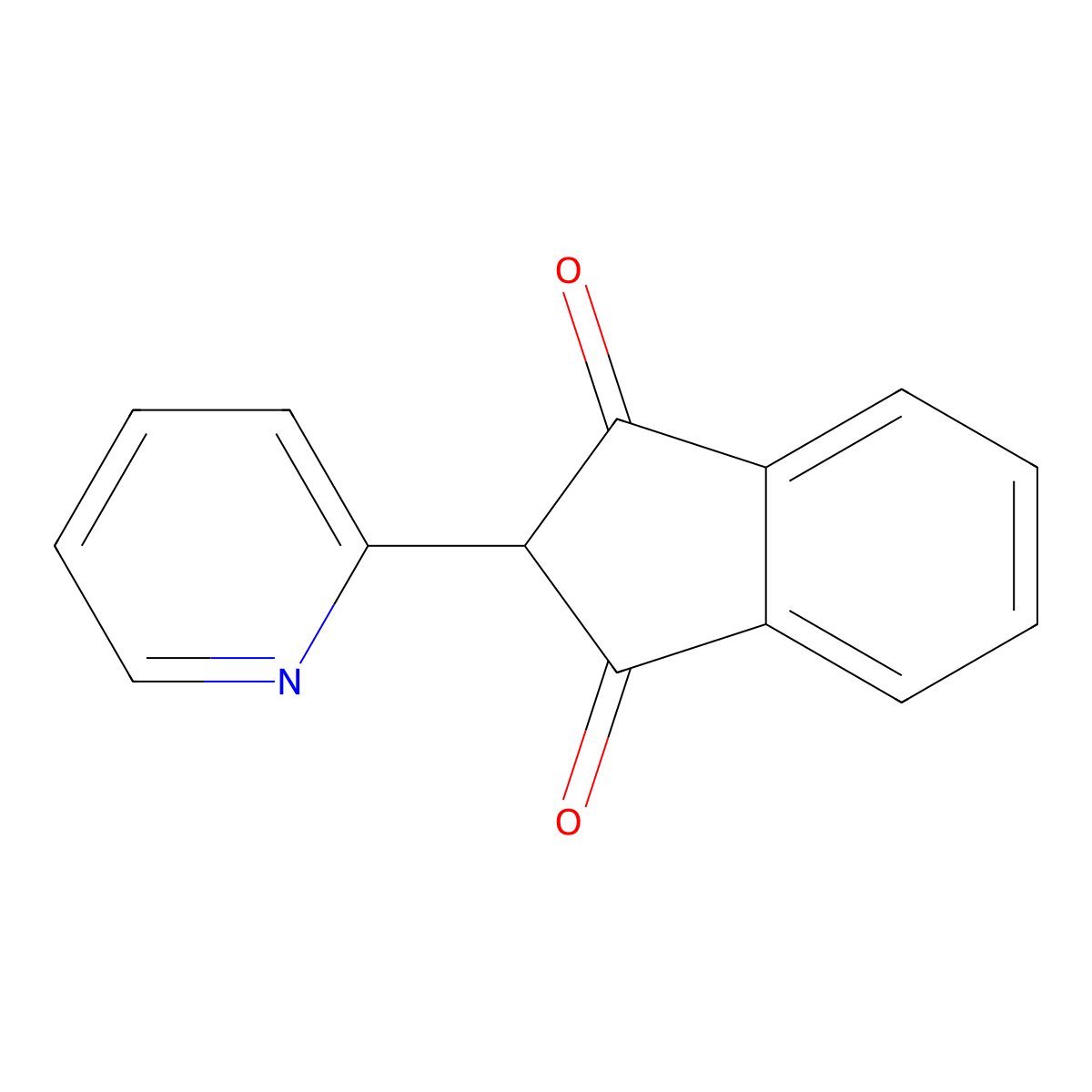 2-(Pyridin-2-yl)-1H-indene-1,3(2H)-dione molecular structure, CAS 42504-43-8