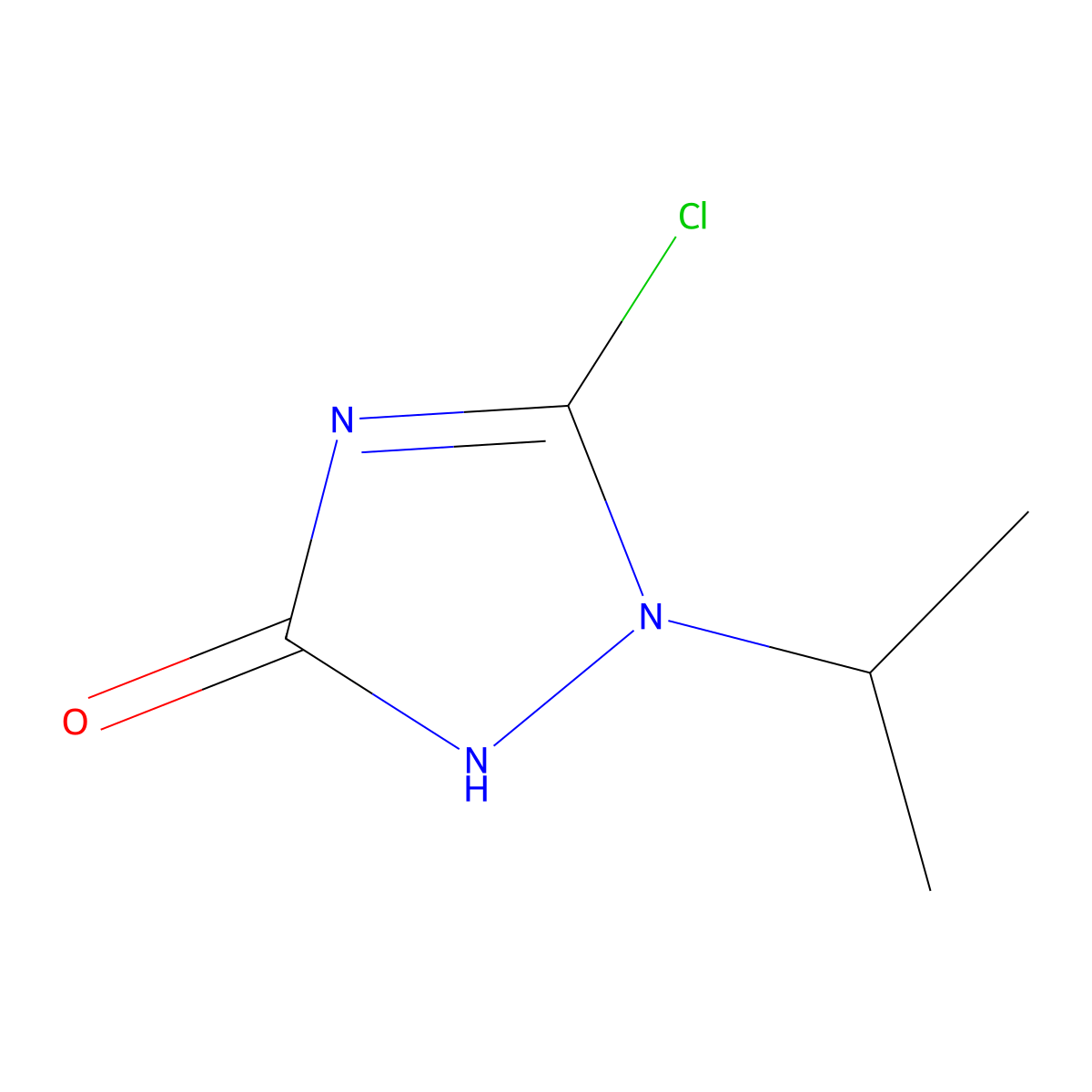 5-chloro-1,2-dihydro-1-isopropyl-3H-1,2,4-triazol-3-one molecular structure, CAS 42509-62-6