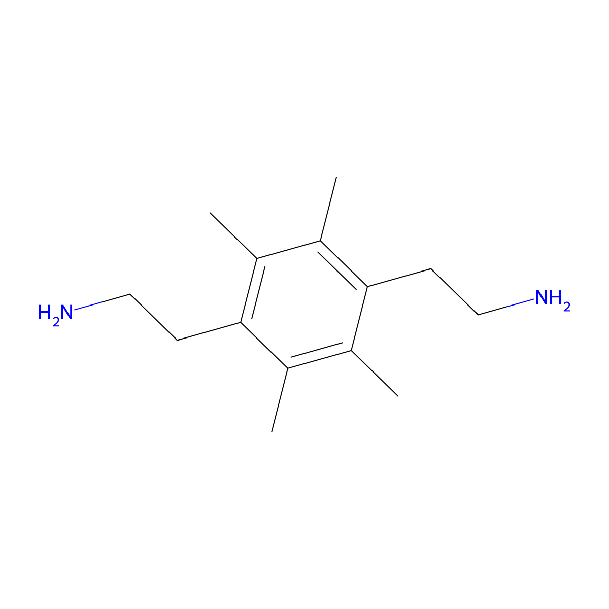 2,3,5,6-Tetramethylbenzene-1,4-diethylamine molecular structure, CAS 4251-23-4