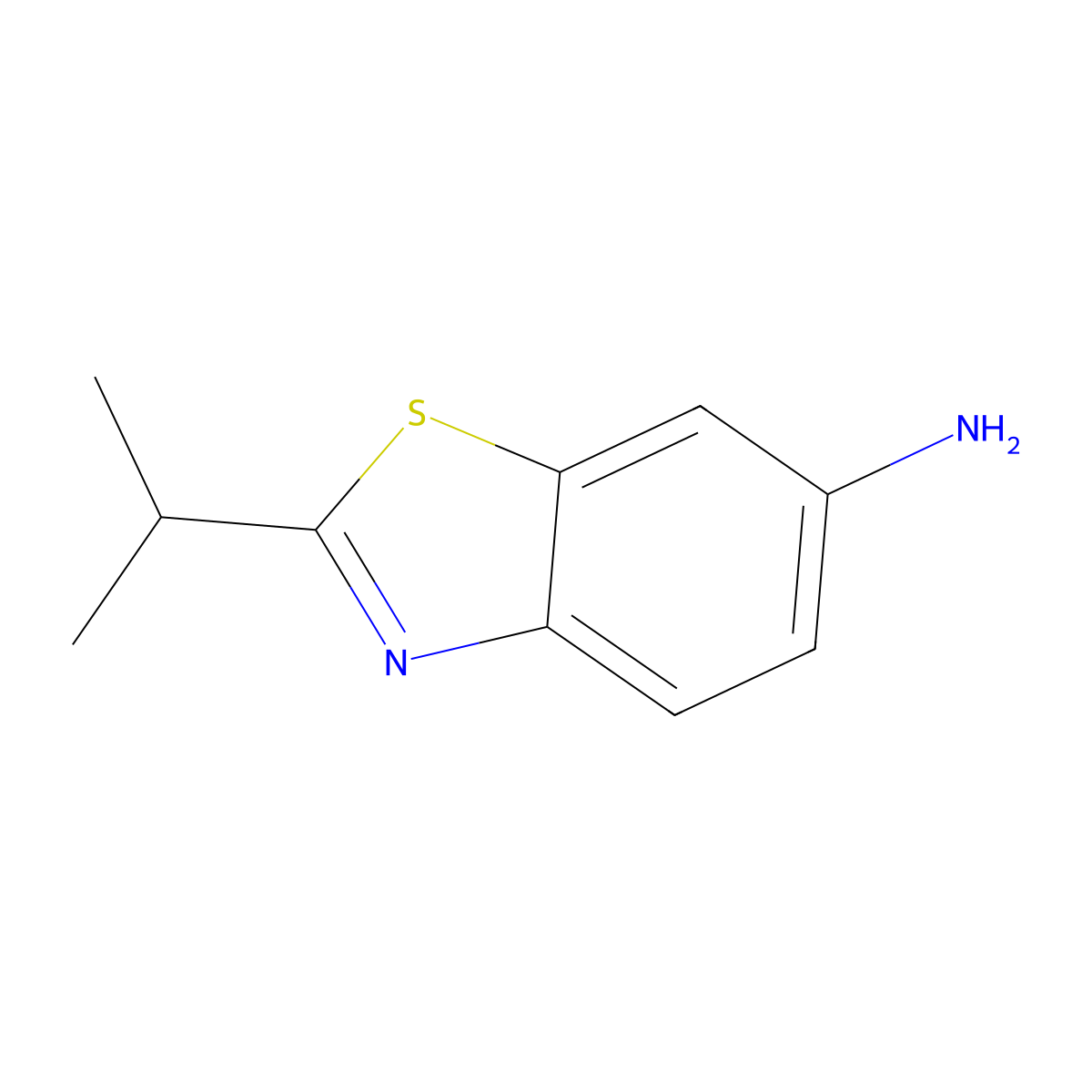 2-Isopropyl-benzothiazol-6-ylamine molecular structure, CAS 42517-23-7
