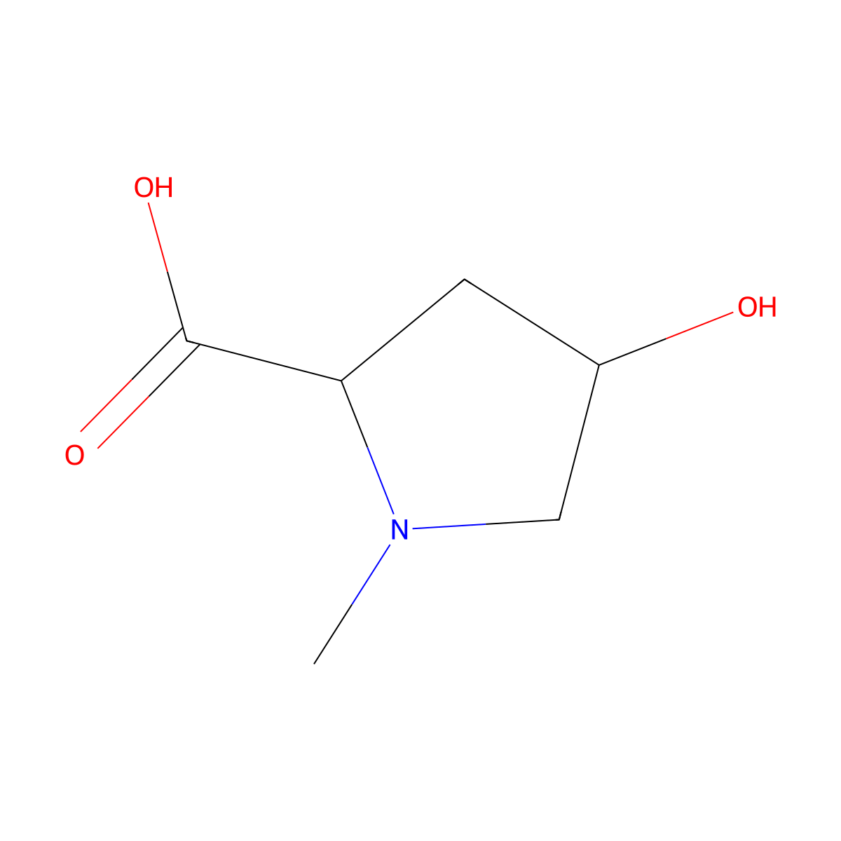 4-hydroxy-N-methylproline molecular structure, CAS 4252-82-8