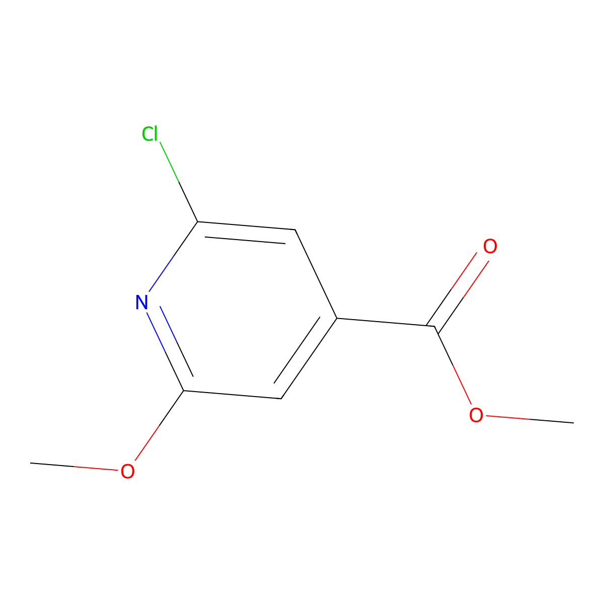 Methyl 2-chloro-6-methoxyisonicotinate molecular structure, CAS 42521-10-8