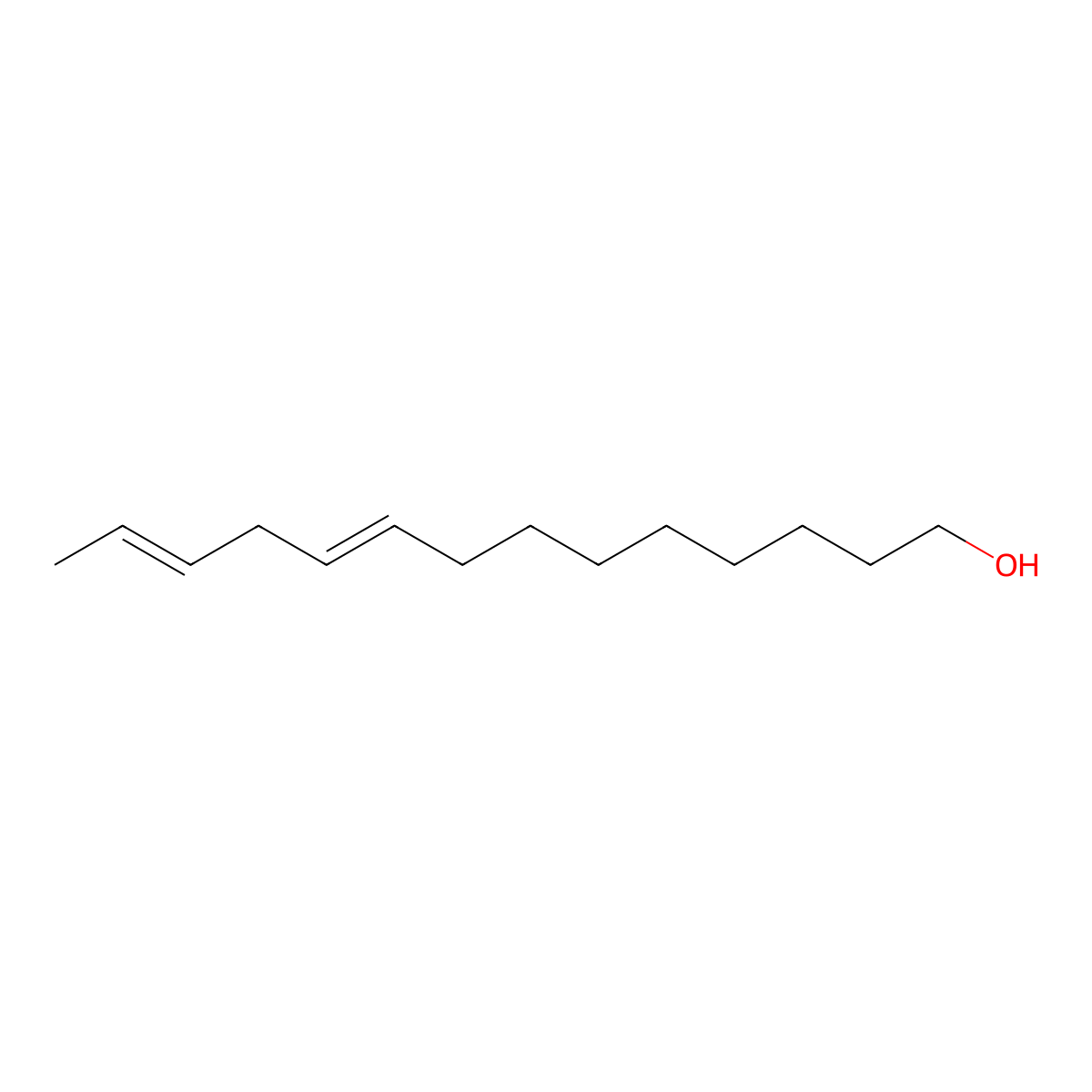 (9z,12e)-Tetradecadien-1-ol molecular structure, CAS 42521-46-0